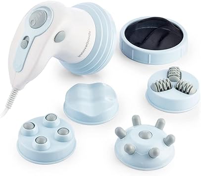 Appareil massage électrique vibrant infrarouge 5 en 1 pour la cellulite réduit la cellulite et raffermit la peau, avec 5 têtes interchangeables.