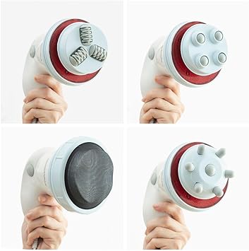 Appareil massage électrique vibrant infrarouge 5 en 1 pour la cellulite réduit la cellulite et raffermit la peau, avec 5 têtes interchangeables.